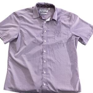 Pre-owned Nick Graham Men's Performance Stretch Printed Short Sleeve Button Up